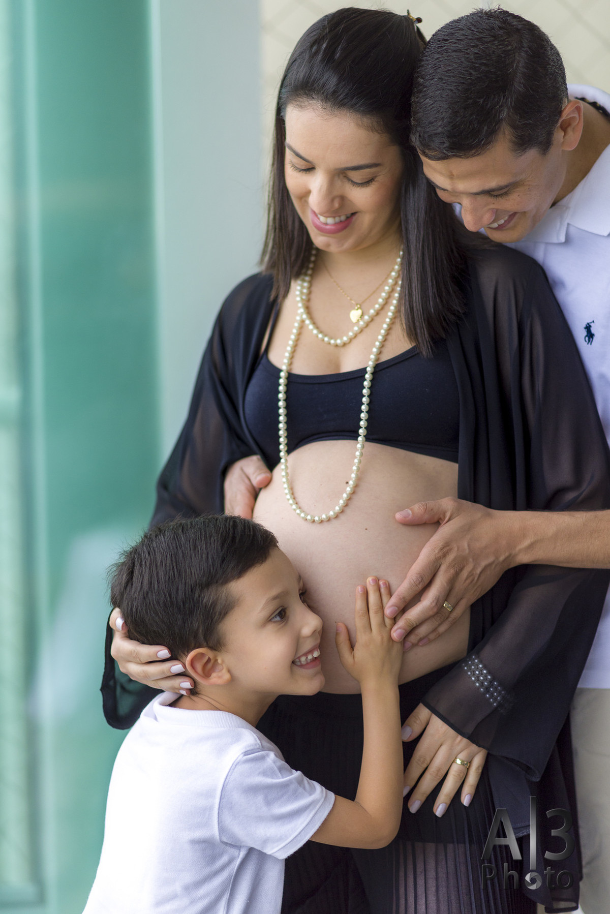 irmão e pai com a gestante