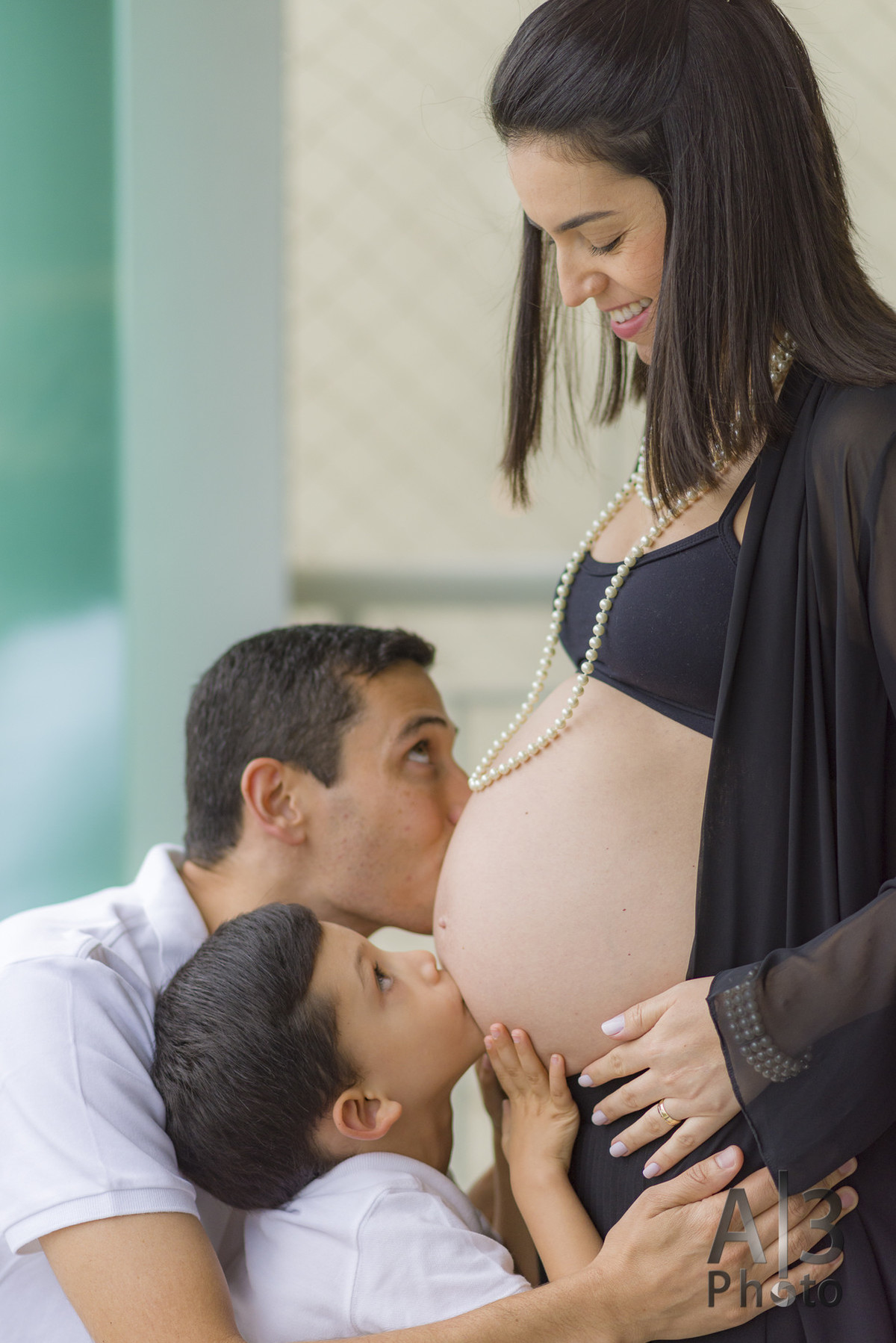 irmão e pai com a gestante