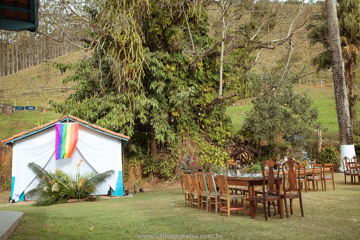 decoração para casamento gay Fazenda Laranjeiras