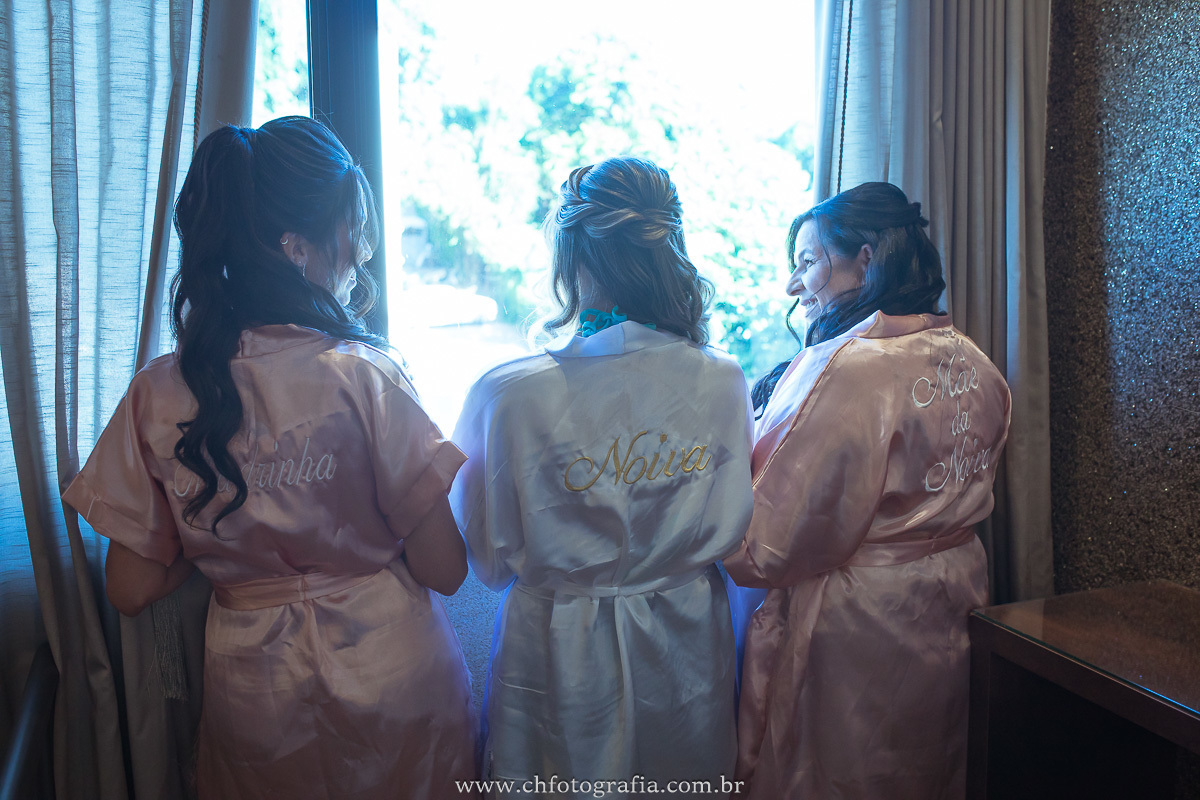 Foto da noiva de roupão 