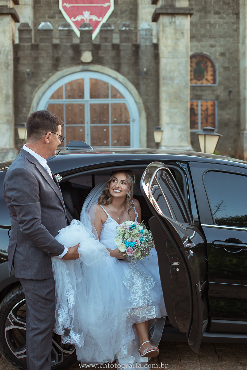 Momento mágico: Entrada da noiva no Castelo dos Vinhais.