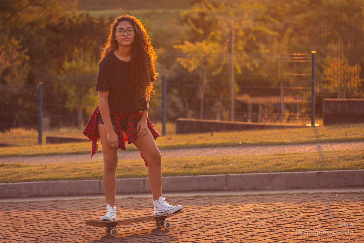 Fotos de ensaio de 15 anos com skate no Swiss parque- Campinas