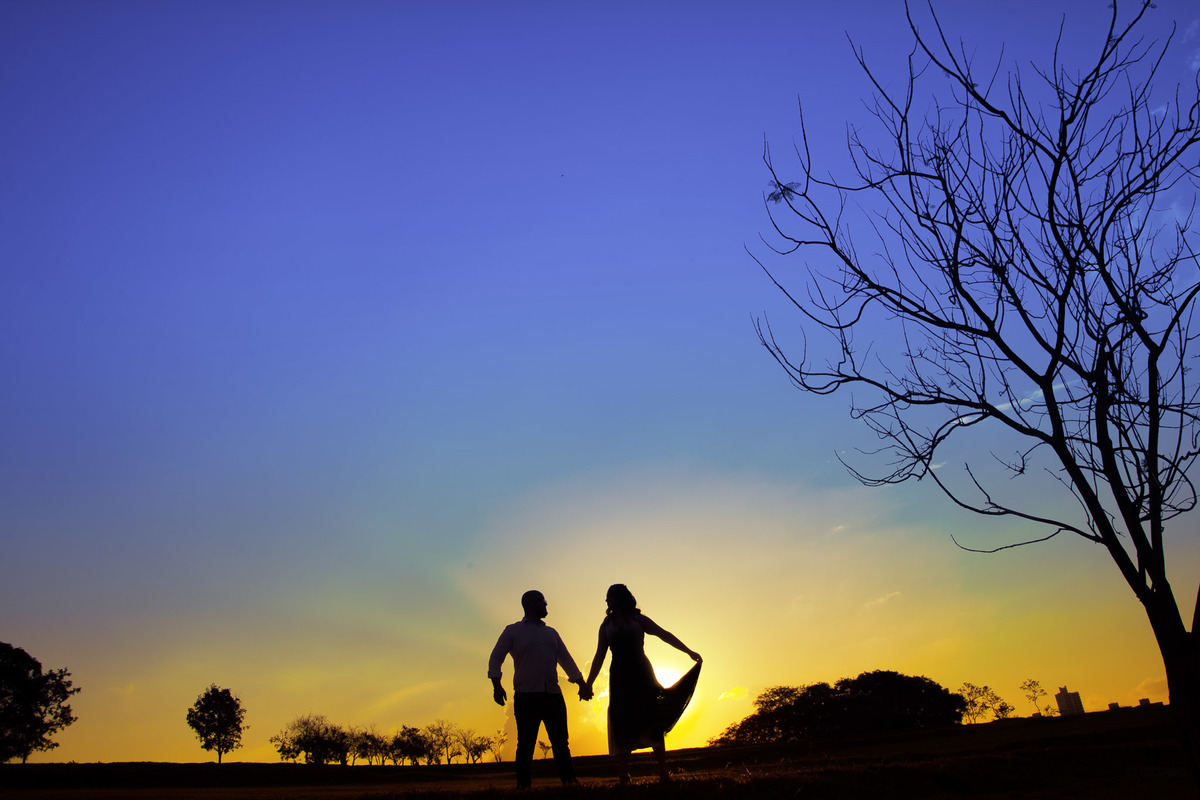 Foto de por do sol, foto de casal de silhueta