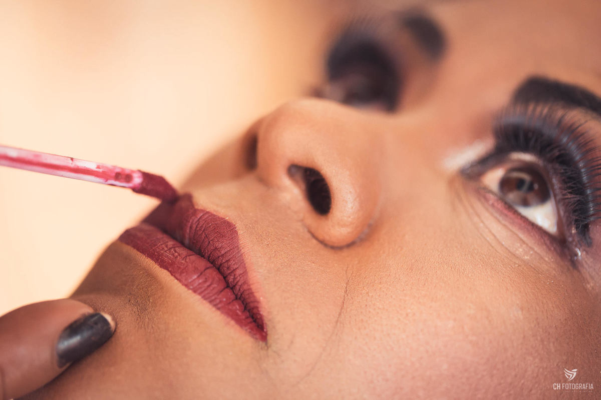 Fotos do making off da noiva  maquiagem 