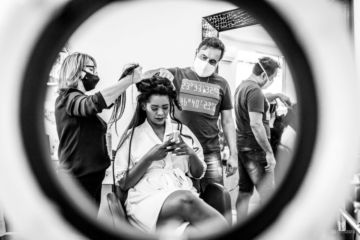 Fotos do making off da noiva  maquiagem 