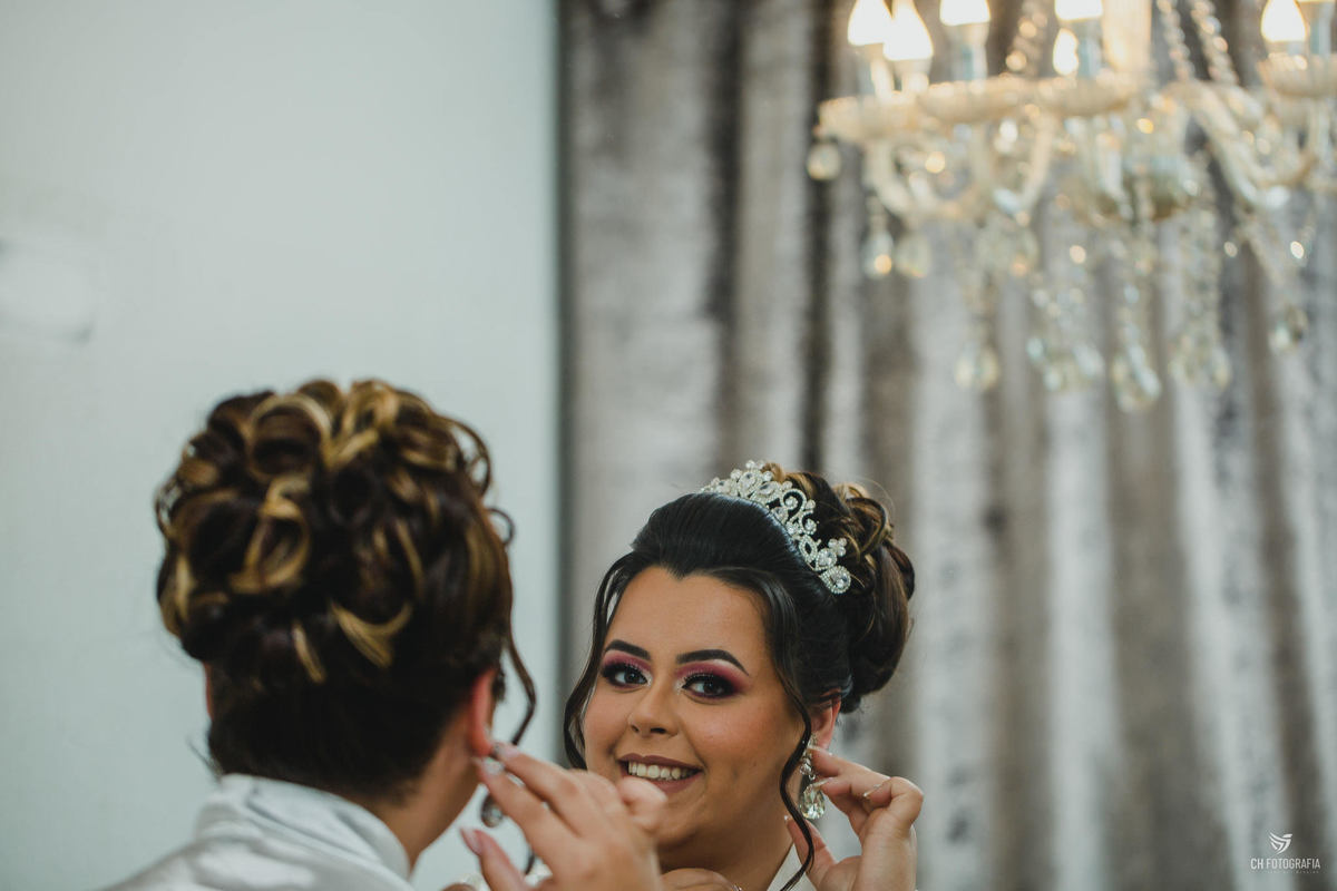 Foto do Making off da noiva no Visual Cabelos maquiagem da noiva, foto da maquiagem da noiva