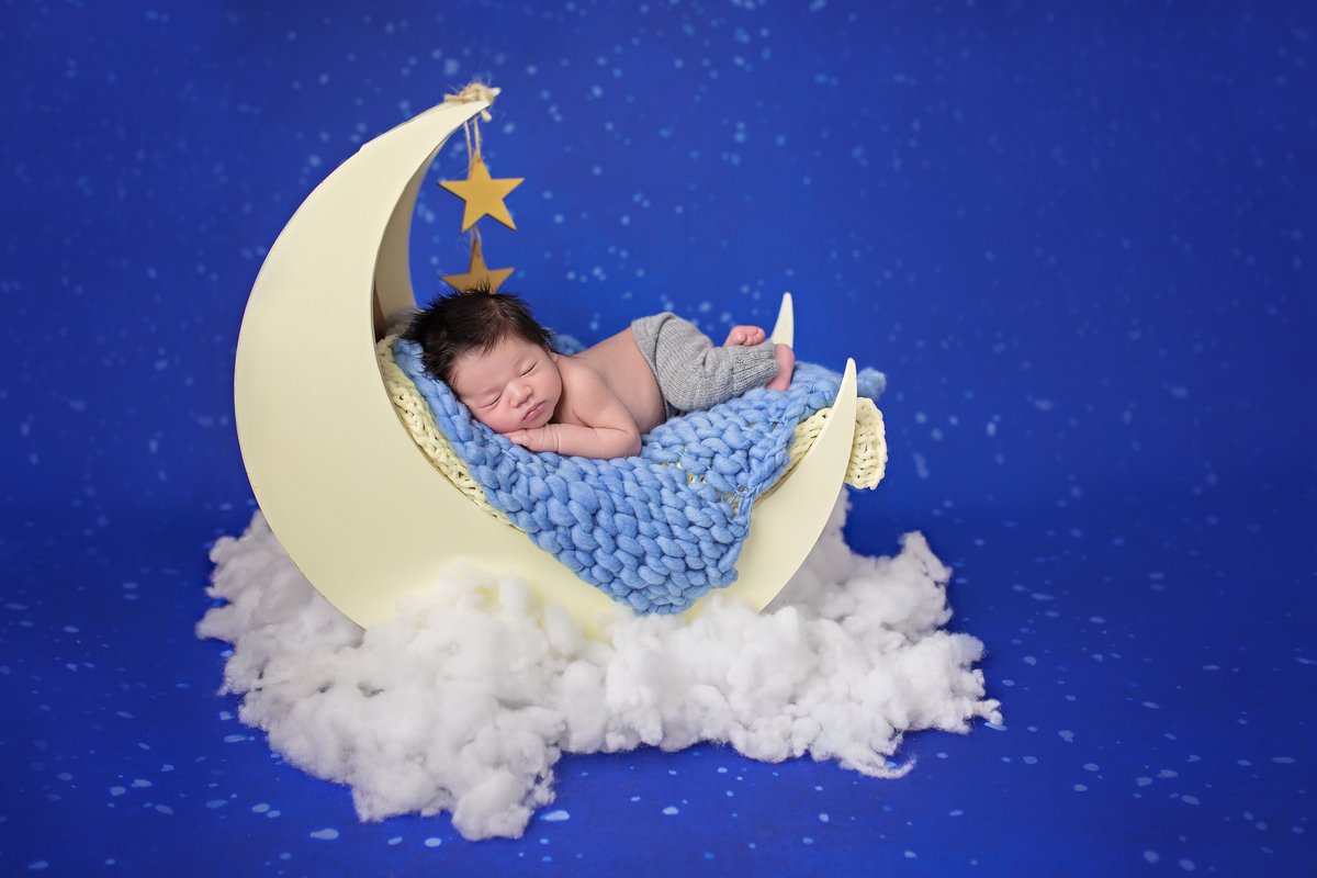 Azul estrelado + Lua