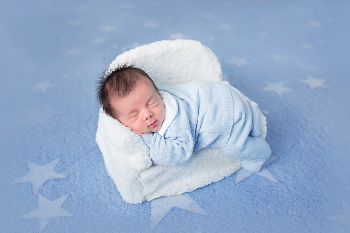 Azul estrelado + Poltroninha Branca