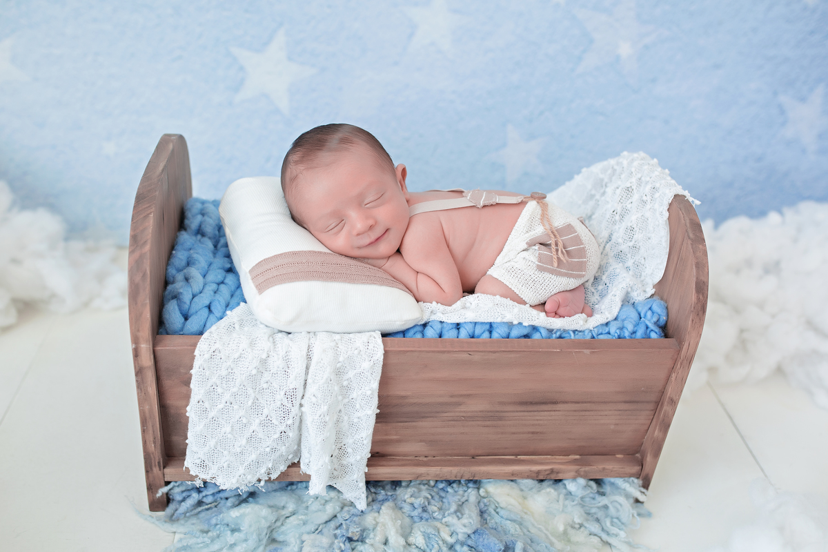 Azul estrelado + Berço de Madeira