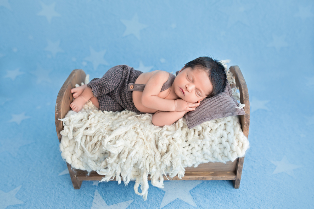 Azul estrelado + Berço de Madeira