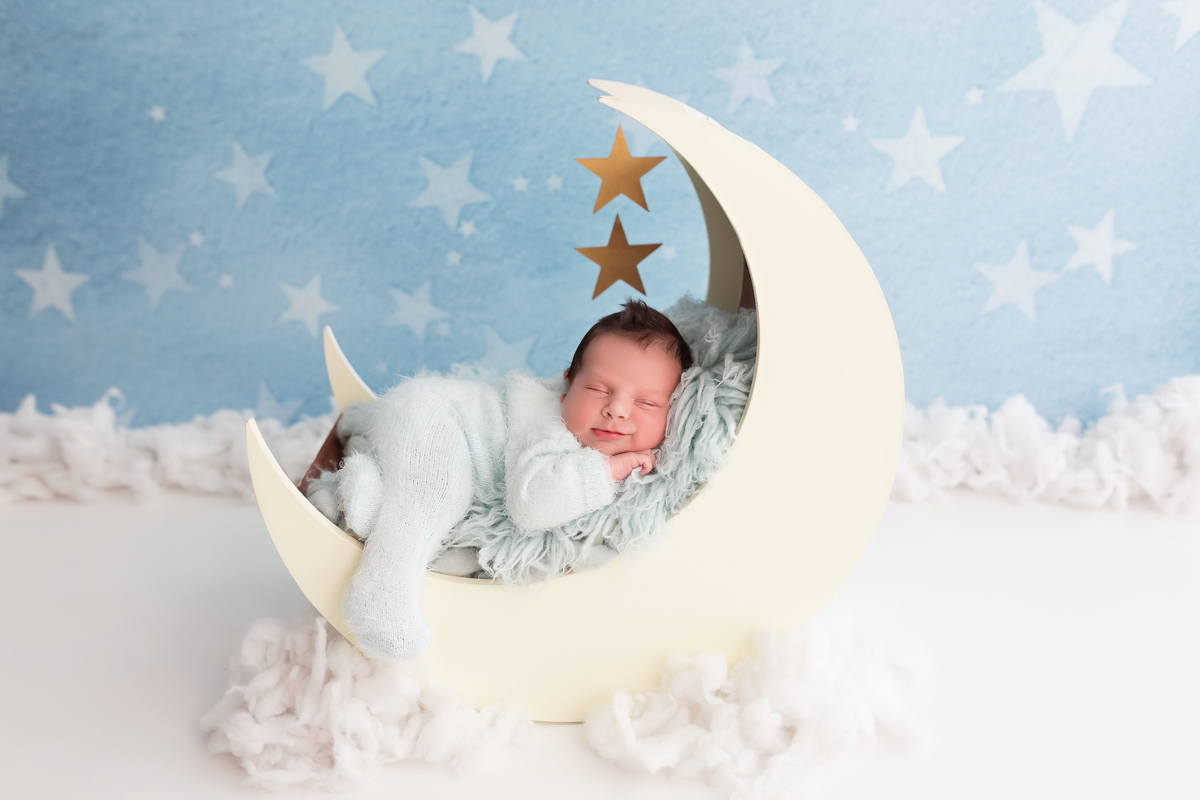 Azul estrelado + Lua