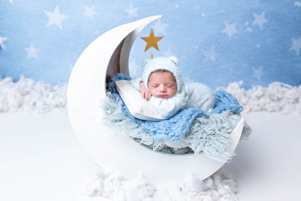 Azul estrelado + Lua