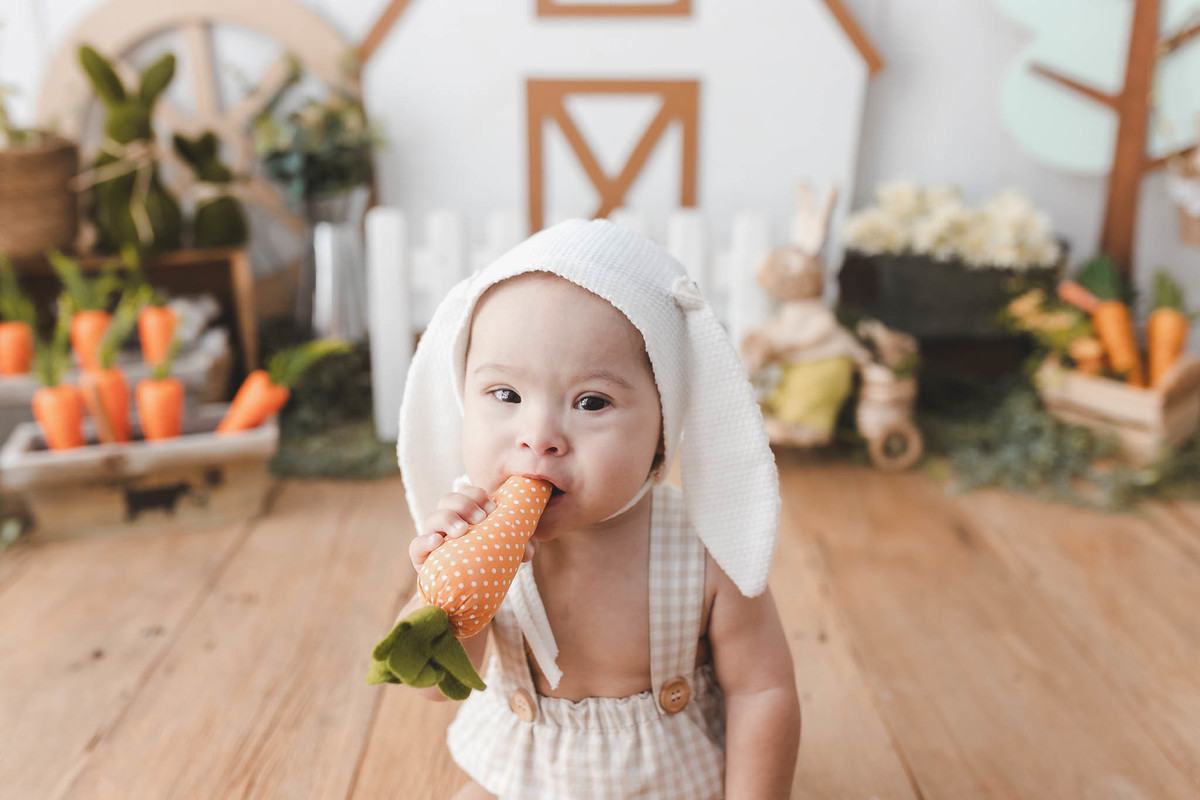 Ensaio infantil de páscoa