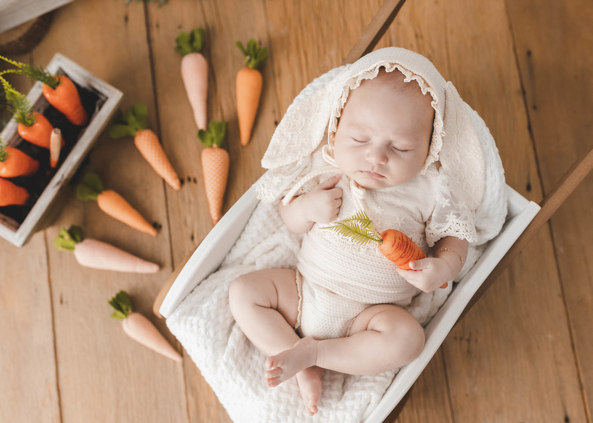 Ensaio infantil de páscoa