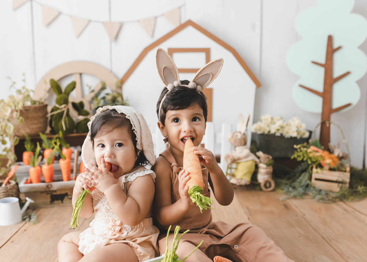 Ensaio infantil de páscoa