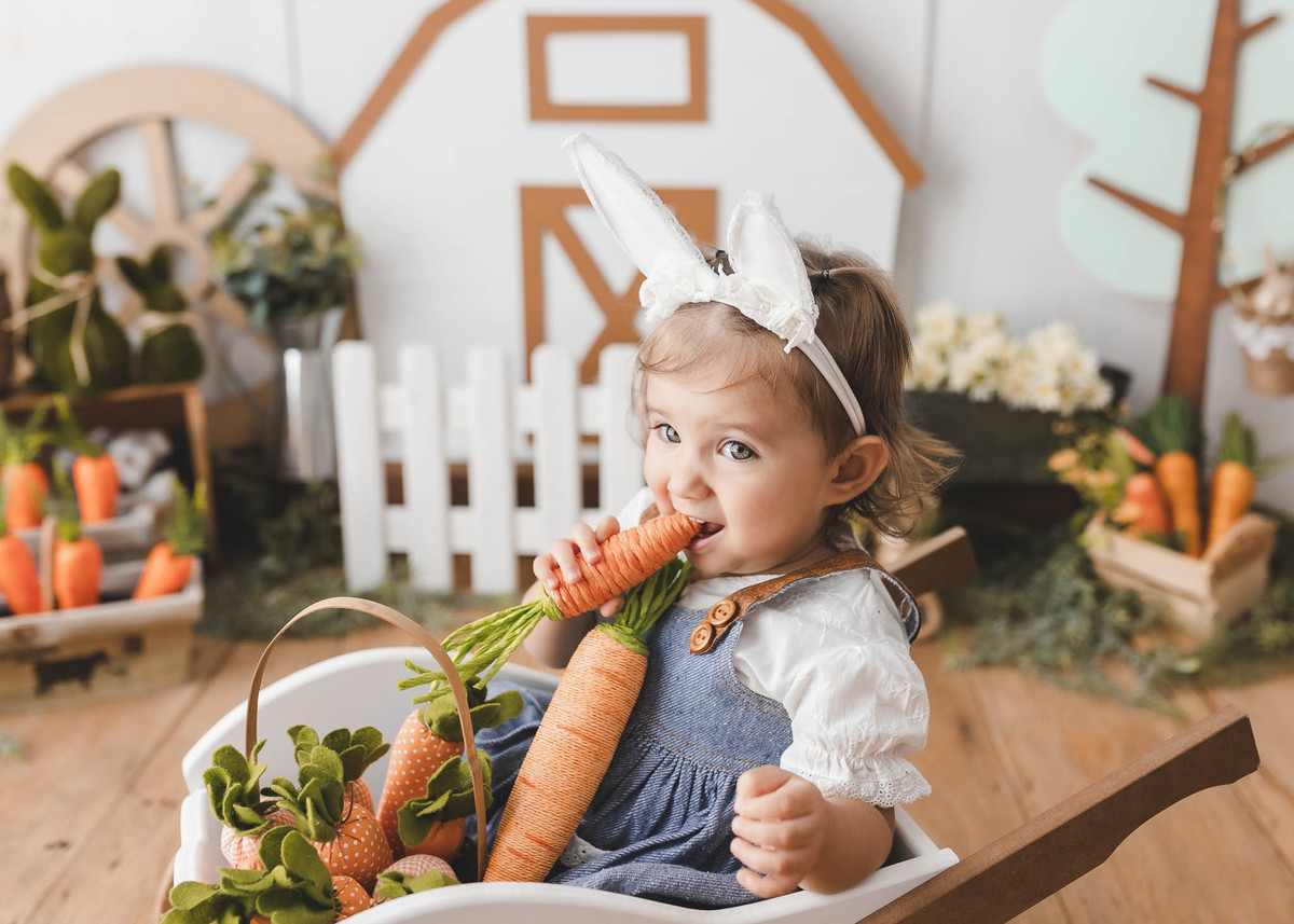 Ensaio infantil de páscoa