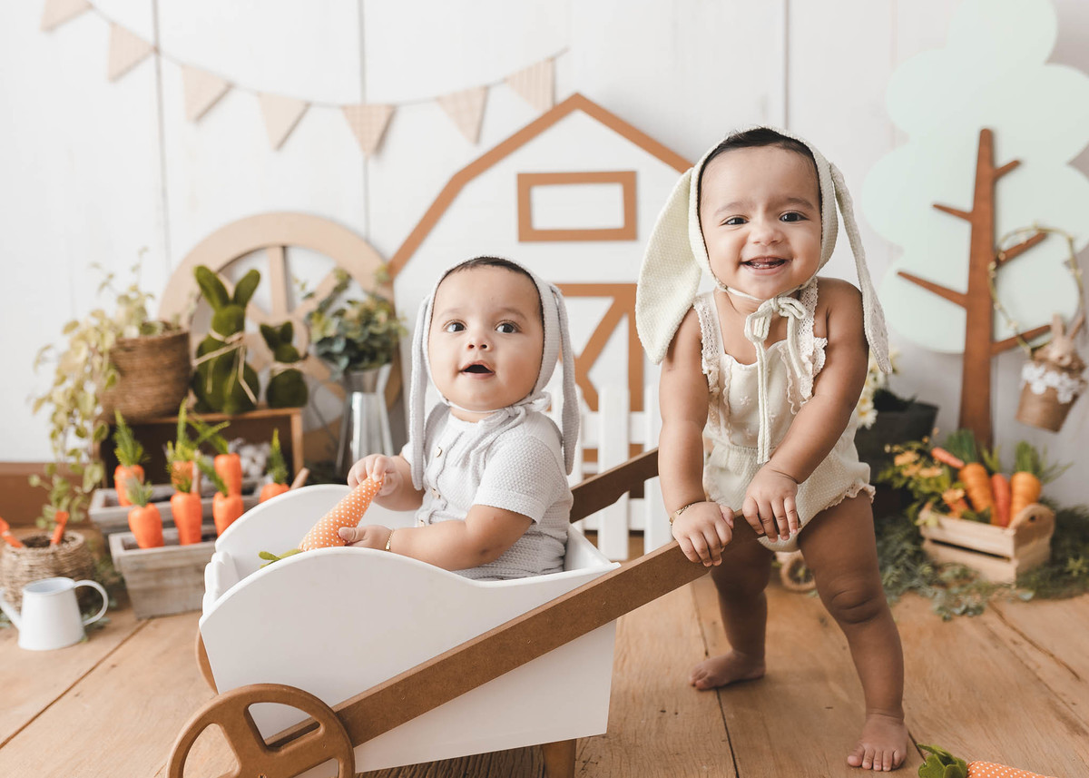 Ensaio infantil de páscoa