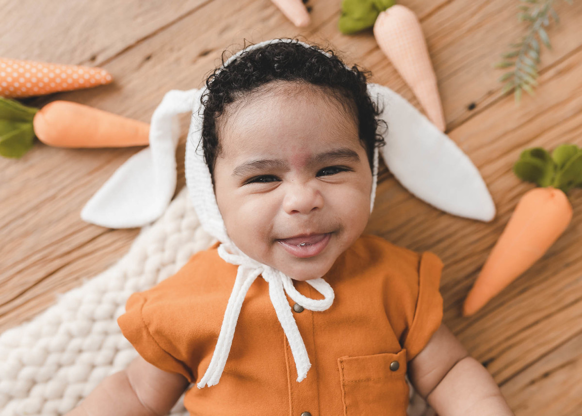 Ensaio infantil de páscoa
