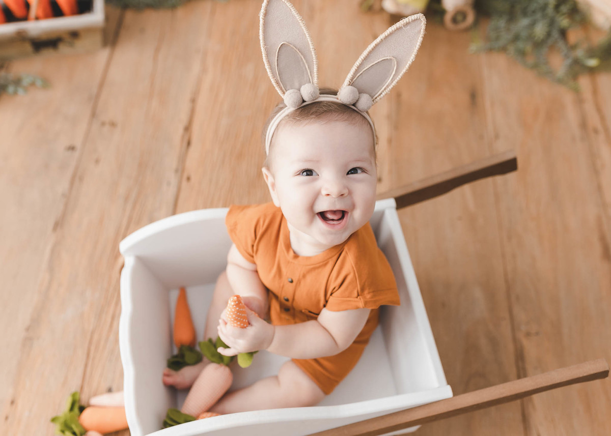 Ensaio infantil de páscoa