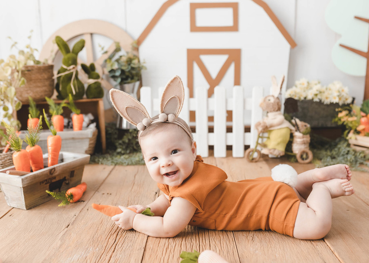 Ensaio infantil de páscoa