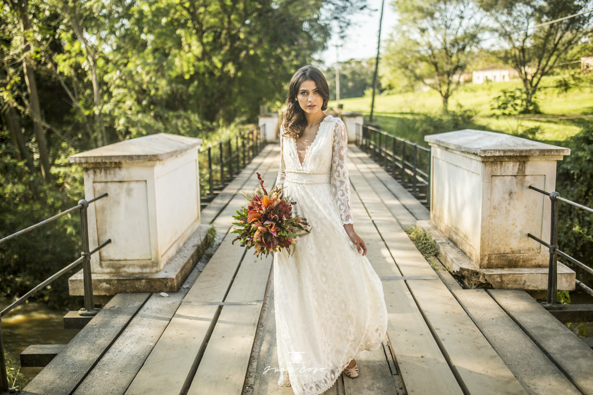 noiva no campo