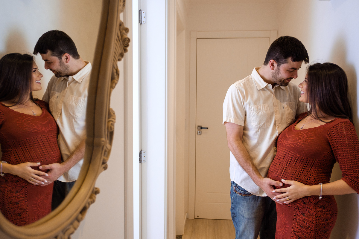 ensaio gestante cascavel dentro de casa