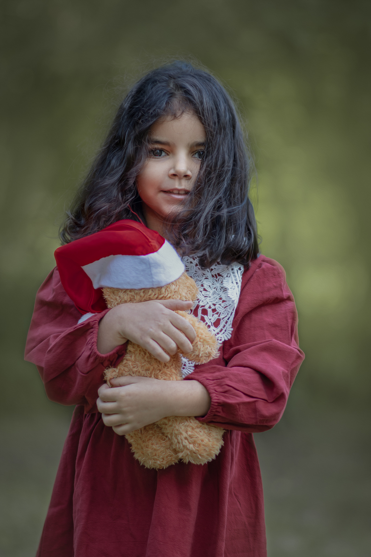 Ensaio fotográfico infantil realizado no Parque Central de Santo André. Fotografia artística. Ensaio de Natal externo, fotógrafo em Santo André.