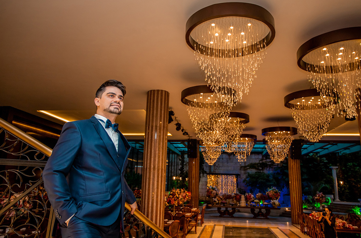 fotografia do noivo na mansão arabesque sp