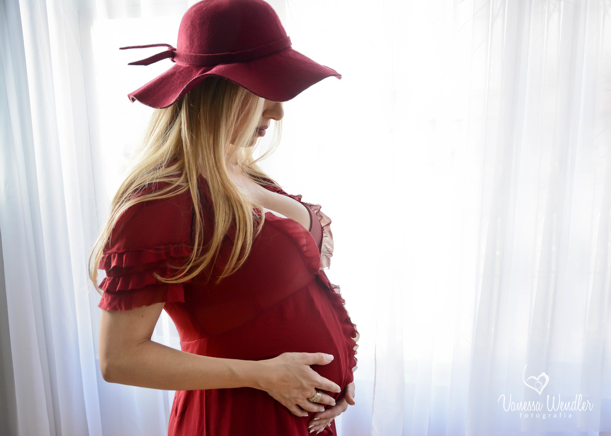 chapéu, grávida, estúdio, fotógrafa