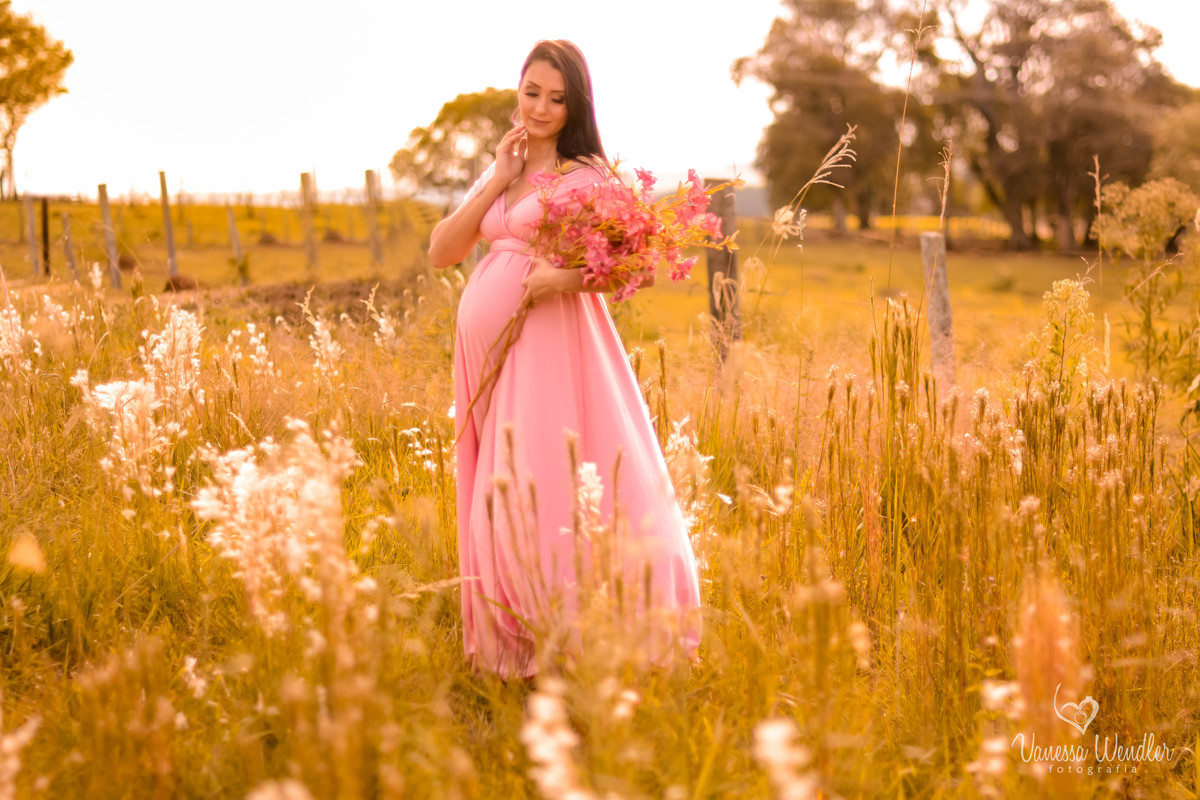 campo, flores, grávidas