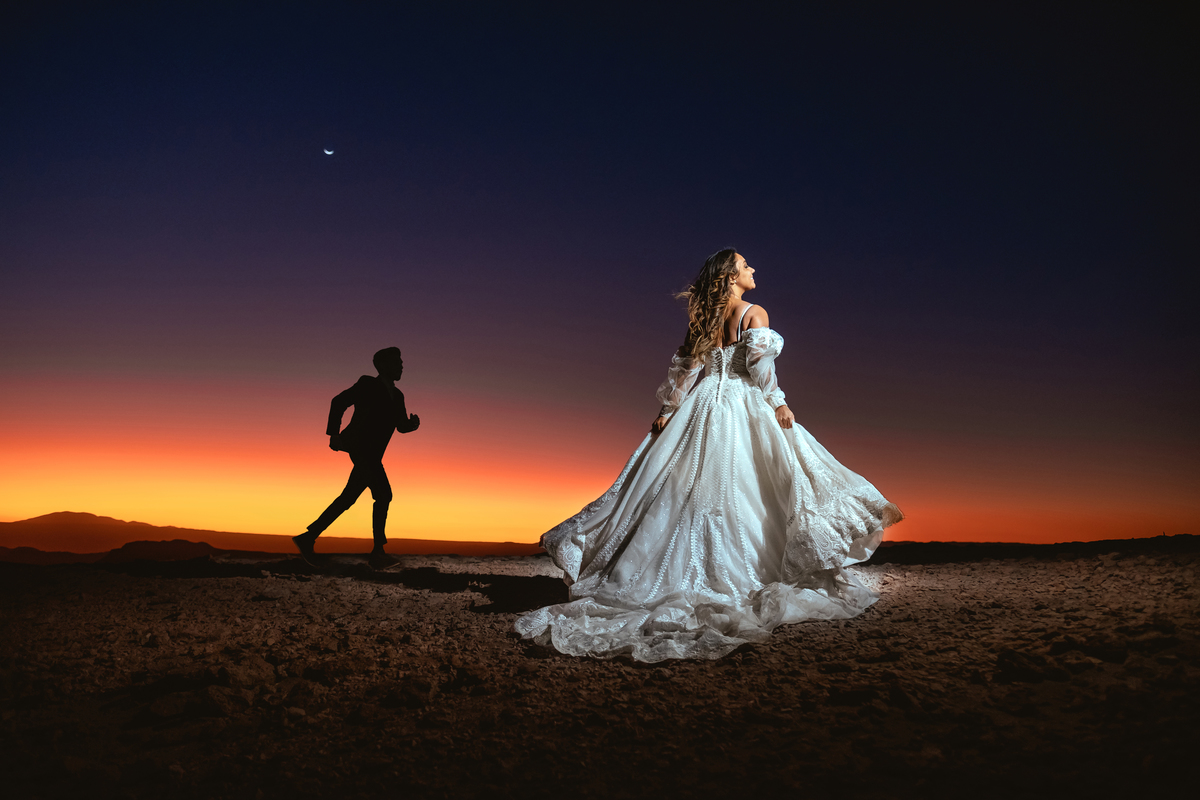 Ensaio fotográfico de Noivos no Deserto do Atacama em San Pietro, Chile. Fotografia Artistica no Deserto