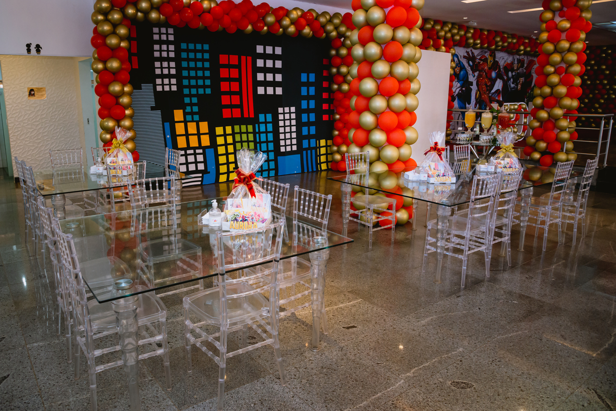 decoração de festa infantil liga da justiça 