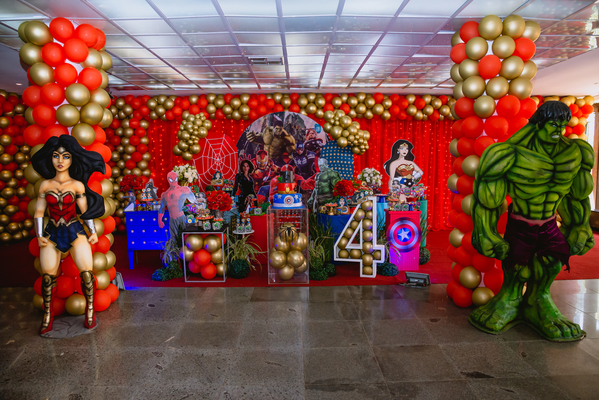 decoração de festa infantil liga da justiça 