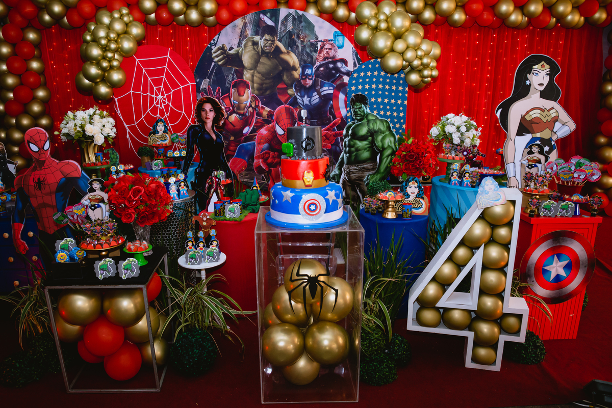 decoração de festa infantil liga da justiça 