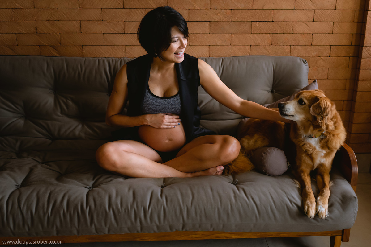 ensaio gestante em casa