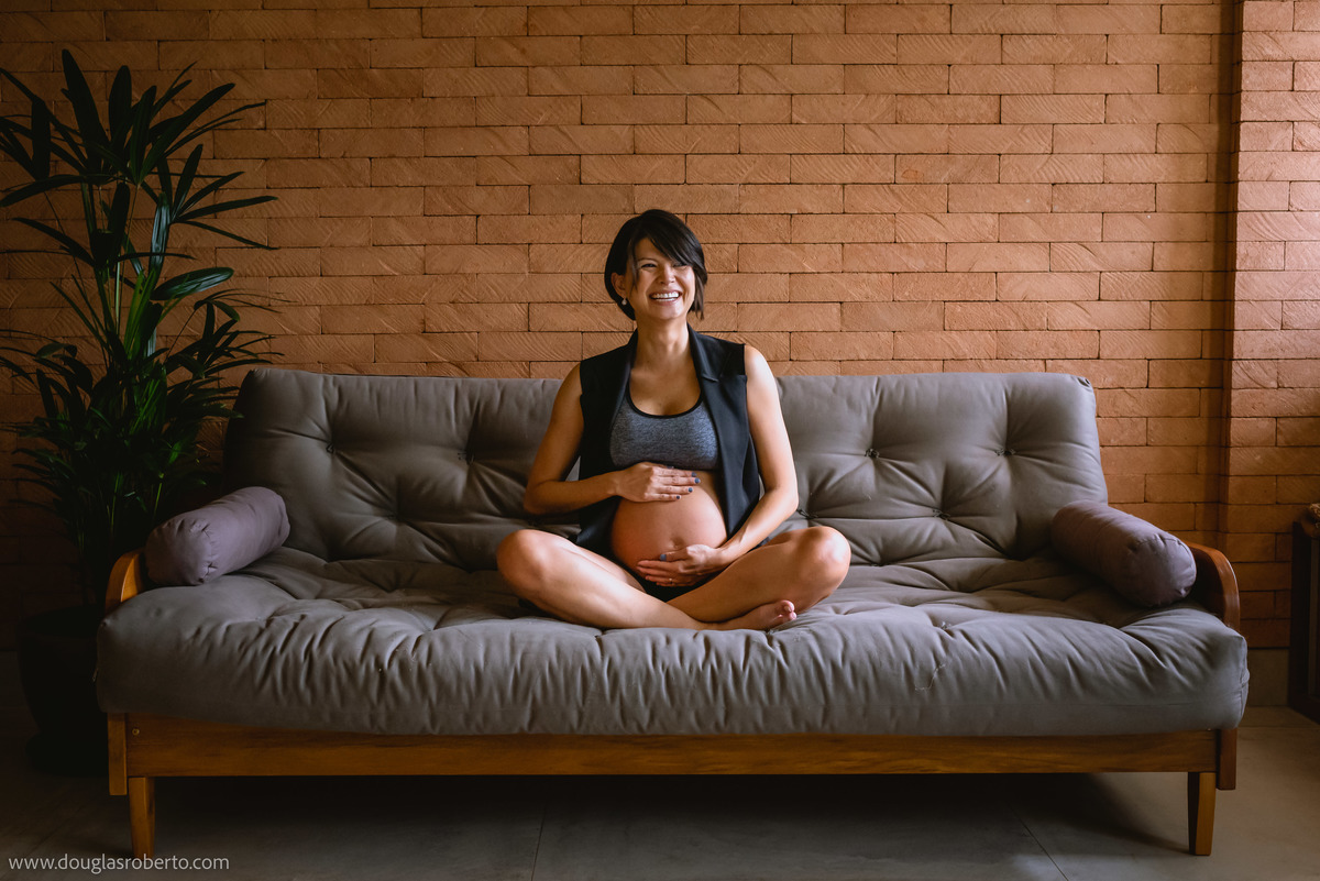 ensaio gestante em casa