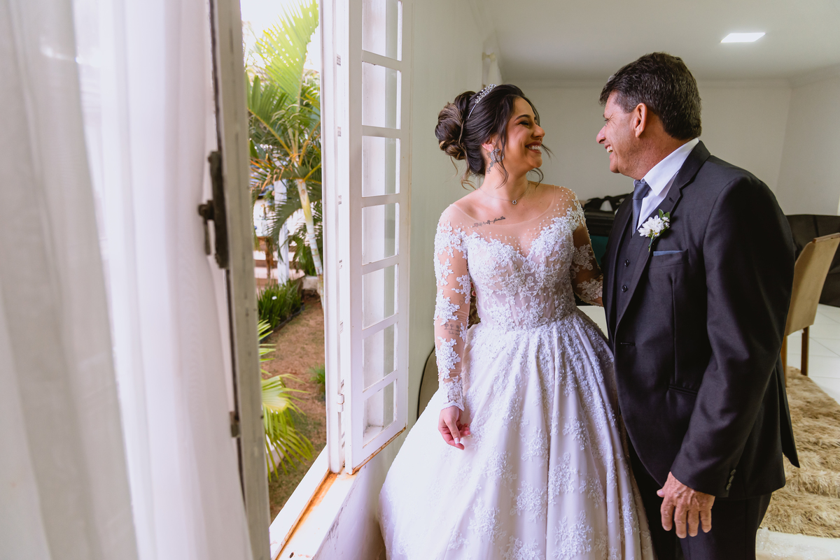 foto de casamento foto com o pai