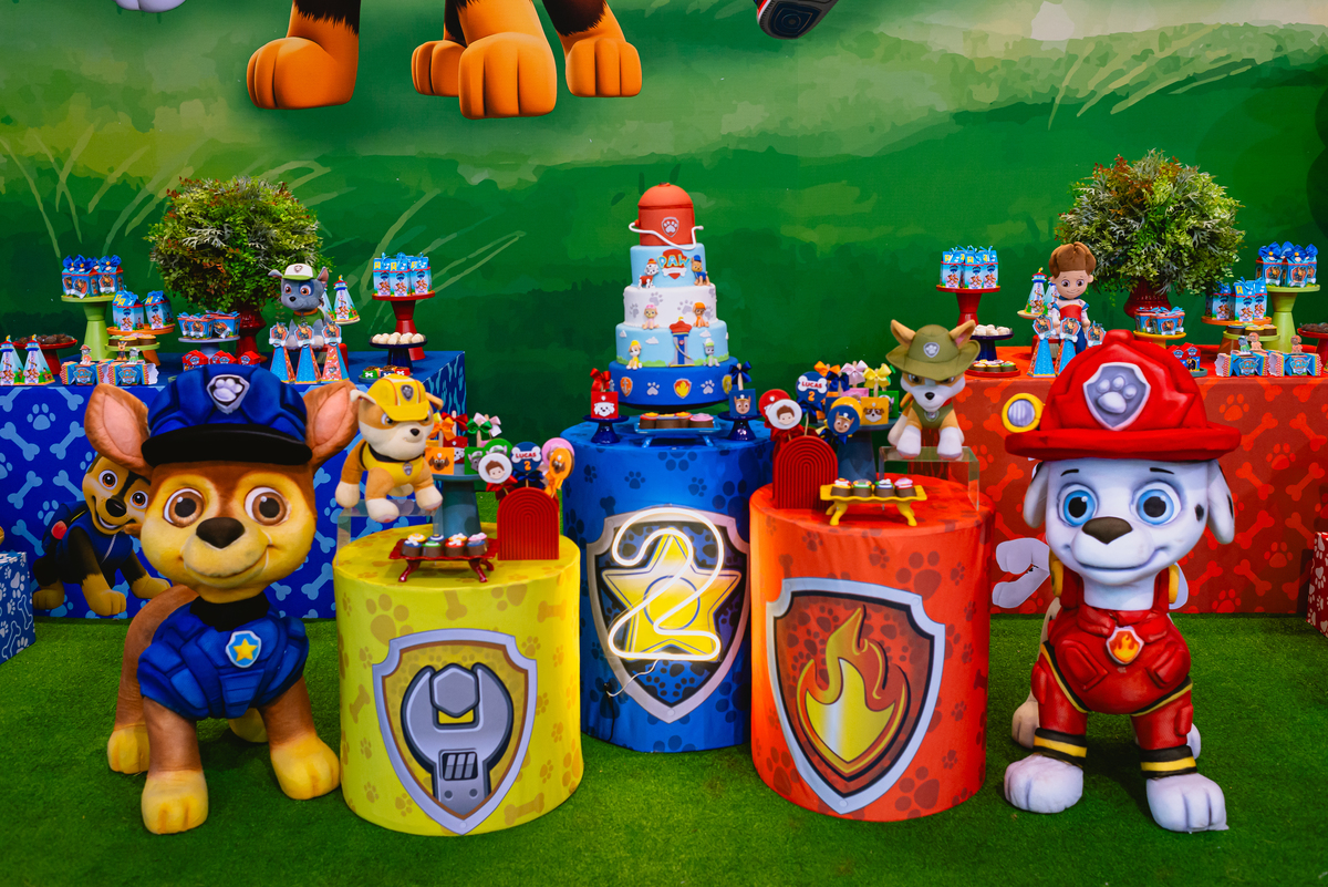 foto de festa infantil mansão catavento lago decoração patrulha canina