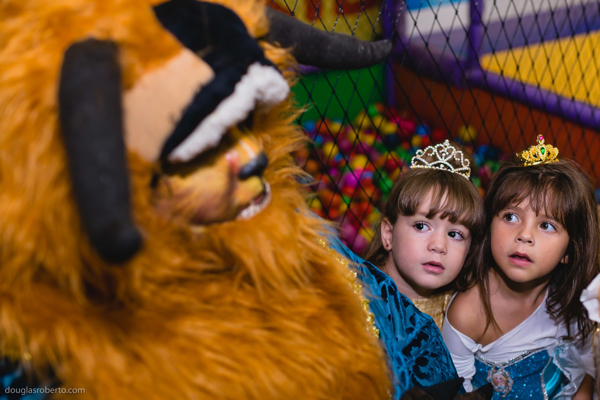 a bela e a fera em festa infantil