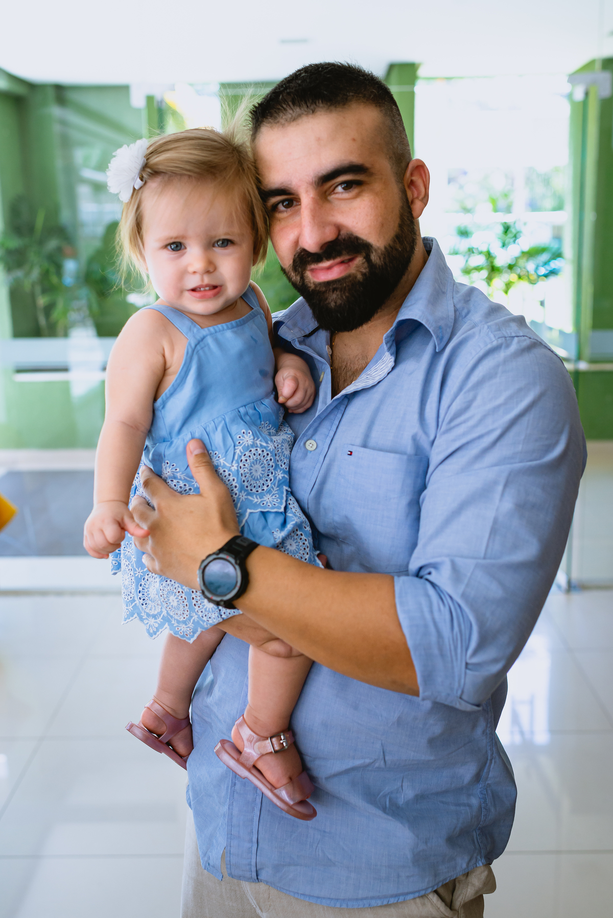 foto de festa infantil retrato pai e filha