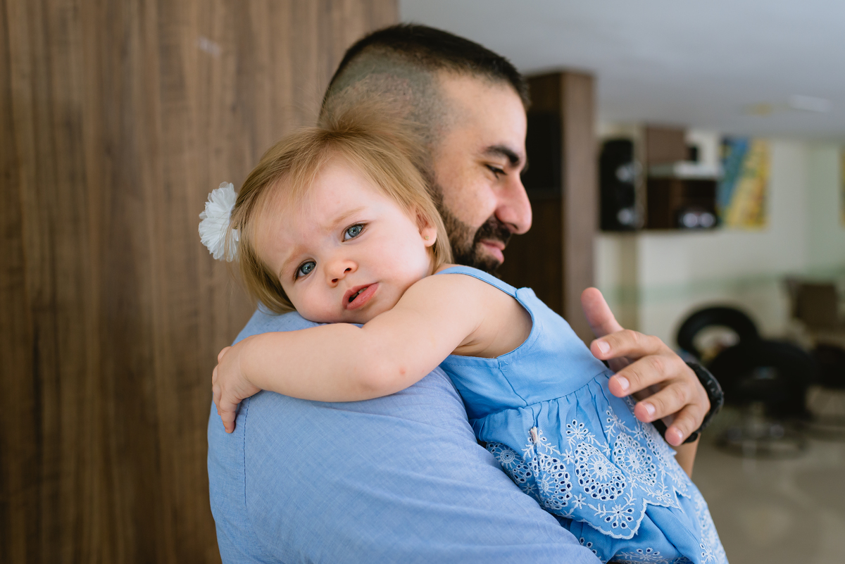 foto de festa infantil retrato pai e filha