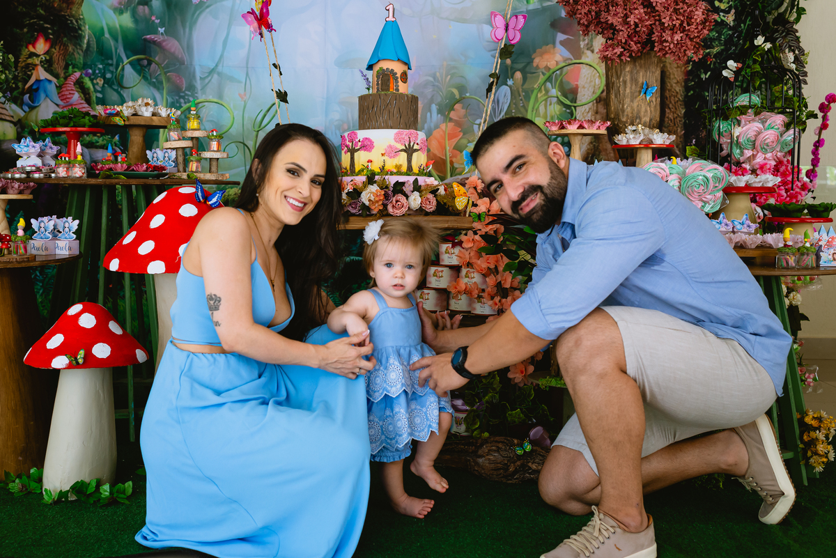 foto de festa infantil retrato com os pais