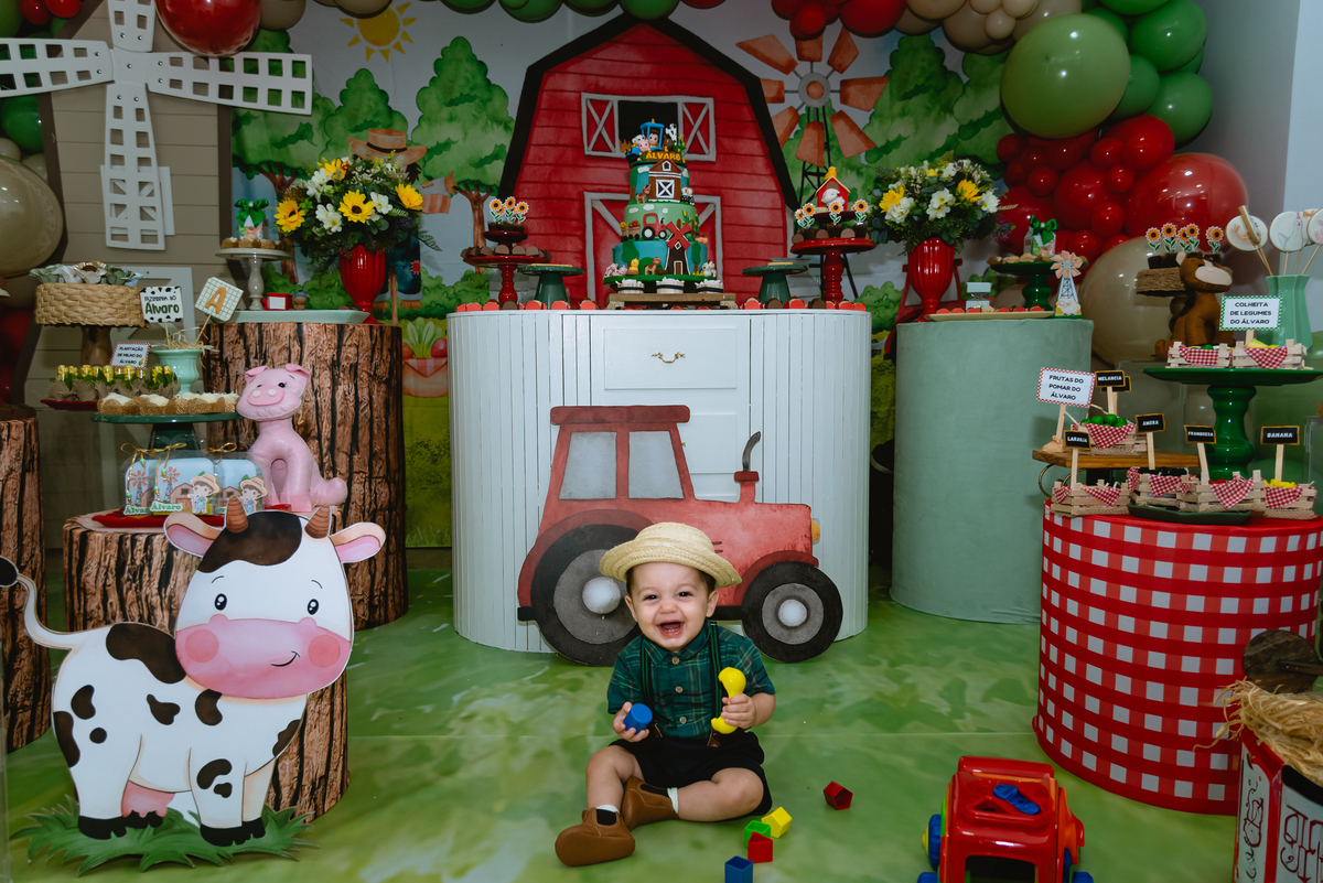 fotos de festa infantil - menino de fazendeiro