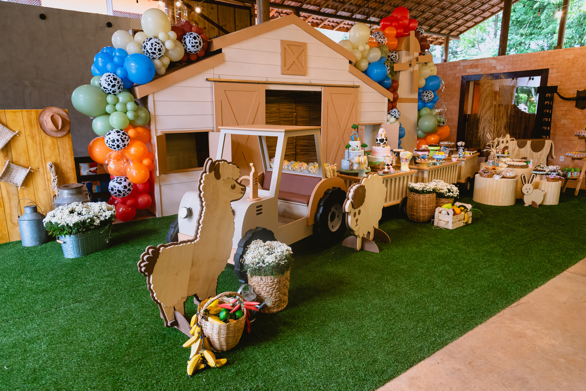 fotos de festa infantil - decoração fazendinha - fazendinha azul