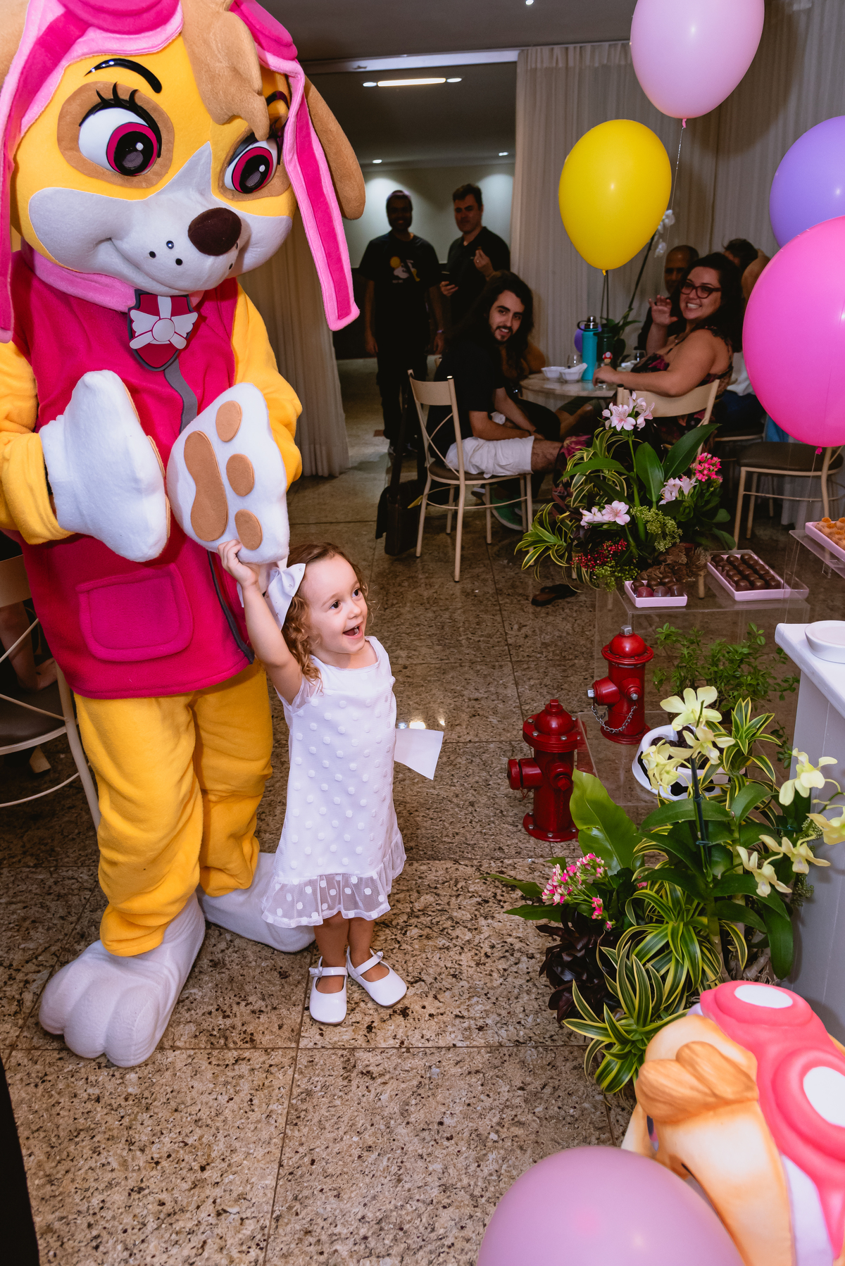 fotos de festa infantil - criança brincando com bonecos da patrulha canina