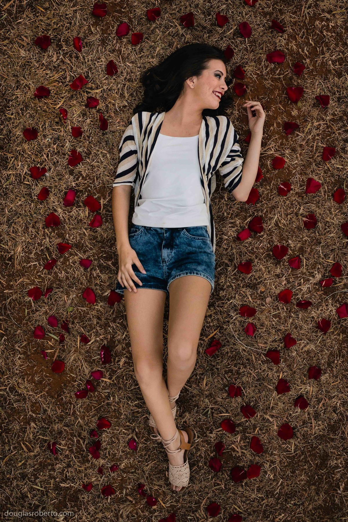 debutante com flores