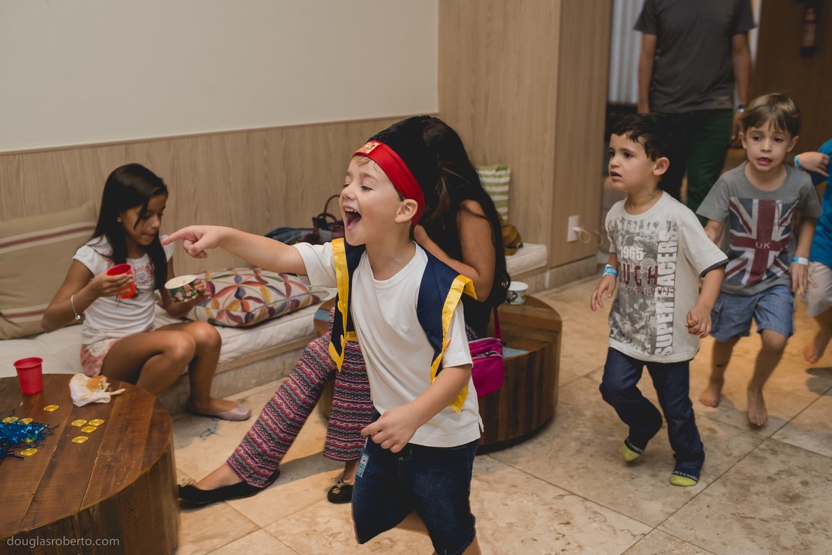 Festa infantil 5 anos Enrico, realizado em Brasilia-DF, abril de 2016. Tema da festa, Pirata.