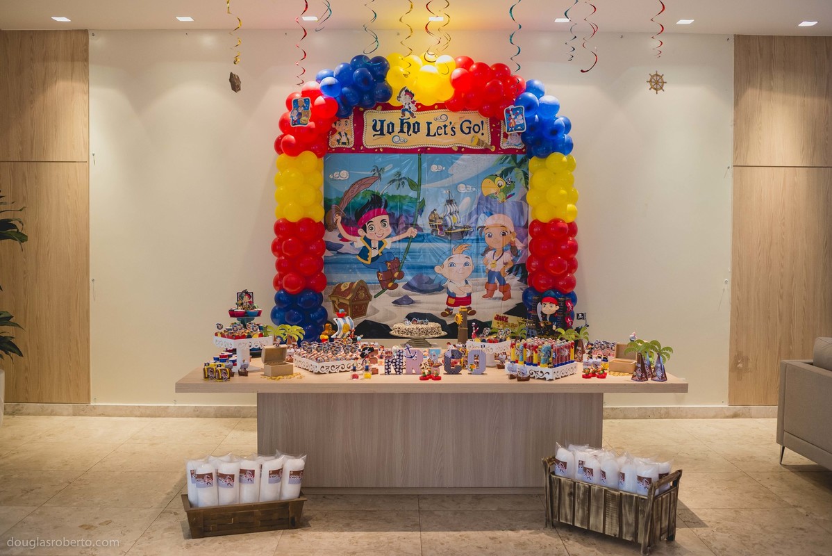 Festa infantil 5 anos Enrico, realizado em Brasilia-DF, abril de 2016. Tema da festa, Pirata.