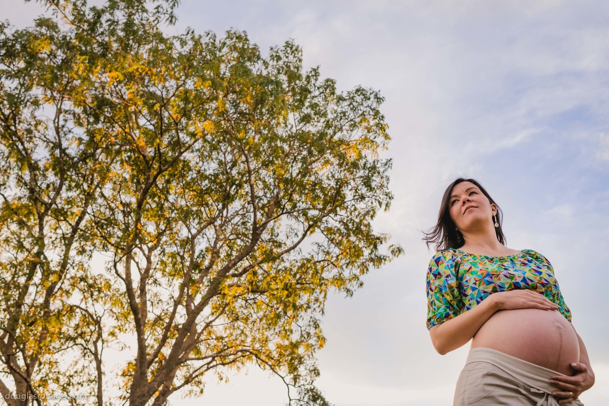 Ensaio Gestante, Raiane no por do sol de Brasília