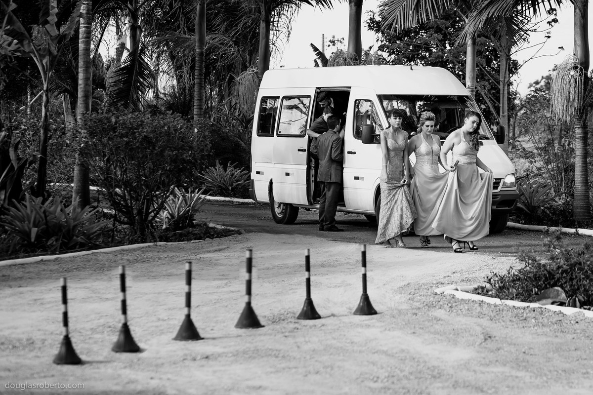madrinhas chegando para o casamento